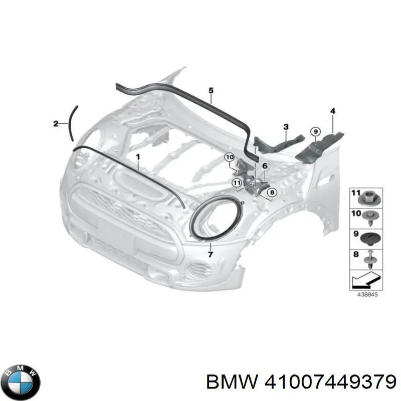 Петля капота, левая BMW 41007449379 цена, от 98.78 USD
