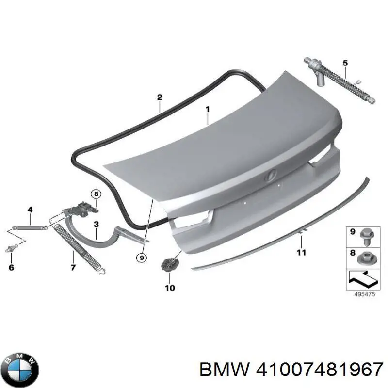 Шарнир крышки багажника BMW 41007481967 цена, от 63.34 USD