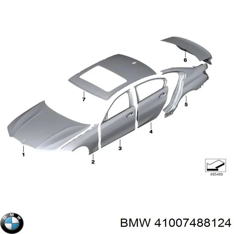 41007488124 BMW Крыша кабины в сборе
