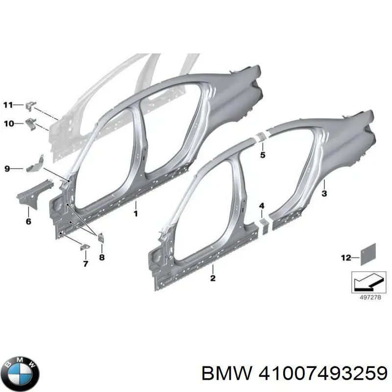 41007493259 BMW Стойка кузова передняя левая