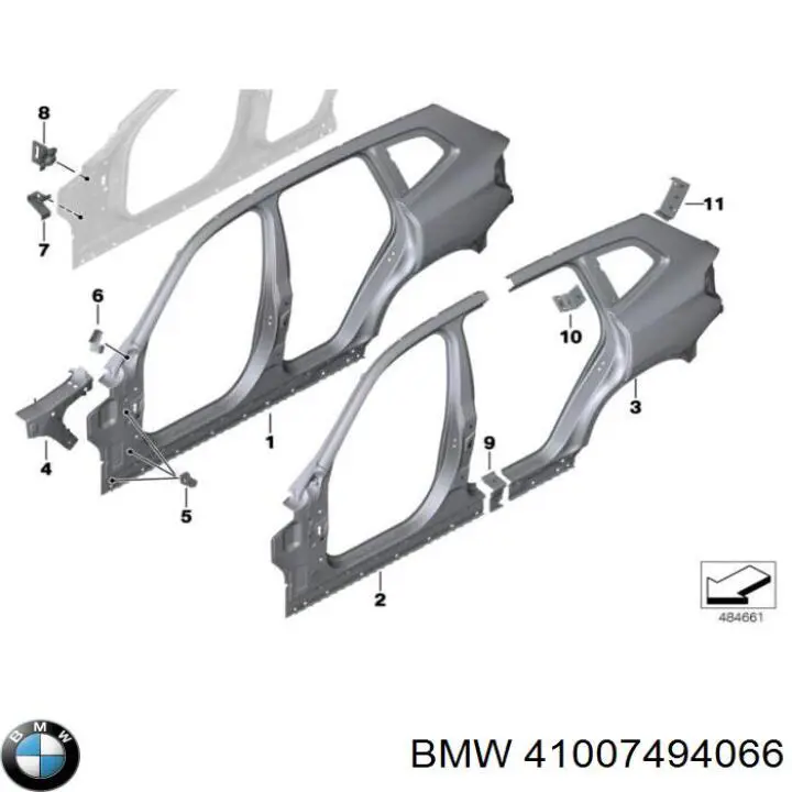 Проем передней правой двери BMW 41007494066 цена, от 684.14 USD