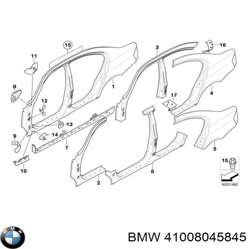 41008045845 BMW Левый внешний порог
