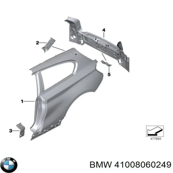 41008060249 BMW Боковая часть задняя левая