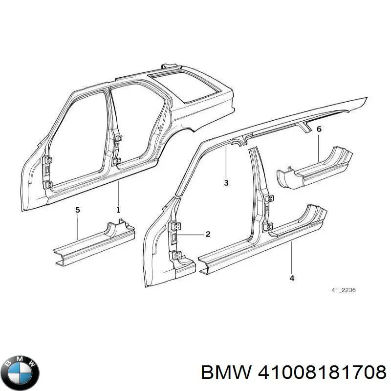 Купить 41008181708 BMW Порог внешний правый
