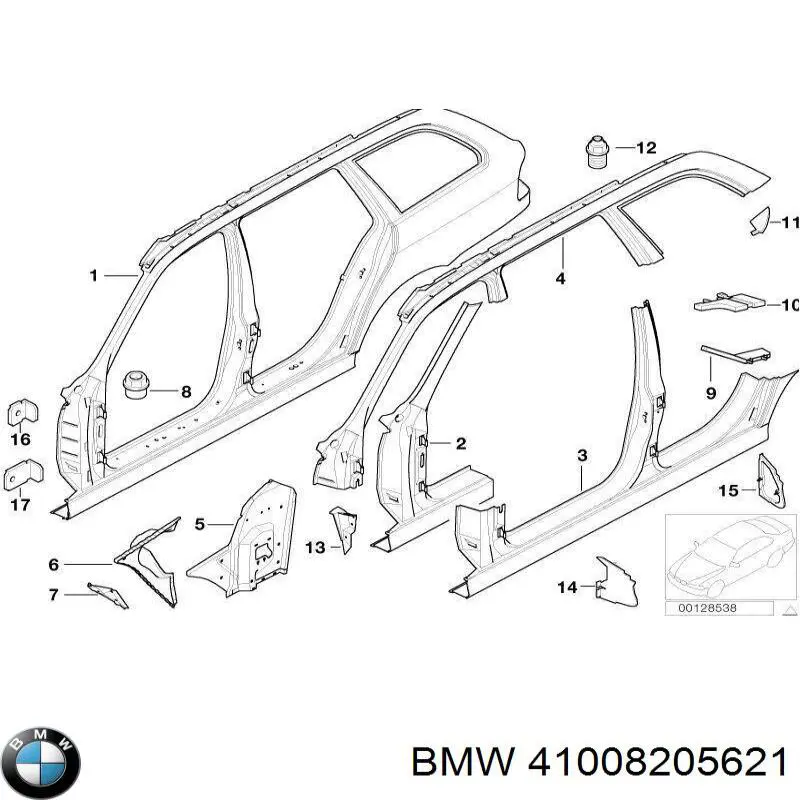 Стойка кузова центральная левая на BMW 5 (E39) купить.