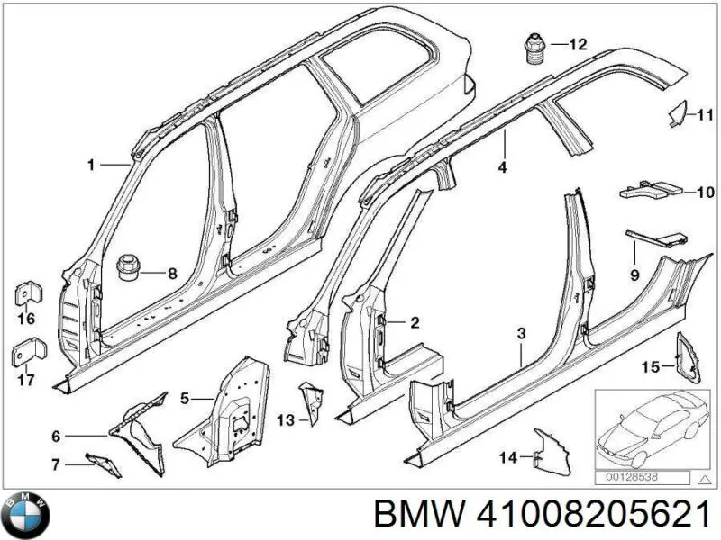 Купить 41008205621 BMW Стойка кузова центральная левая