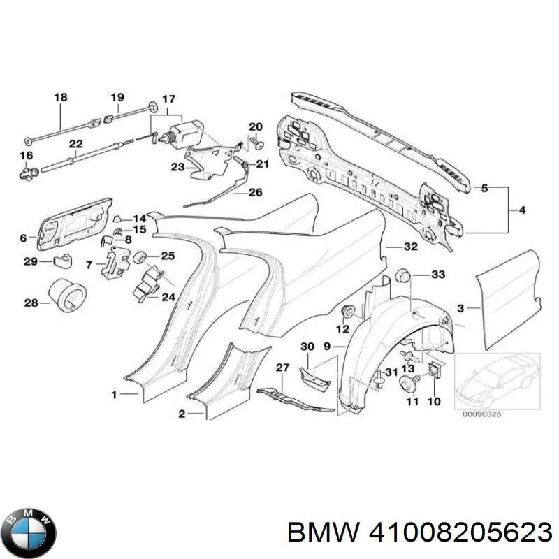 Боковая часть задняя левая BMW 41008205623 цена, от 2149.83 USD