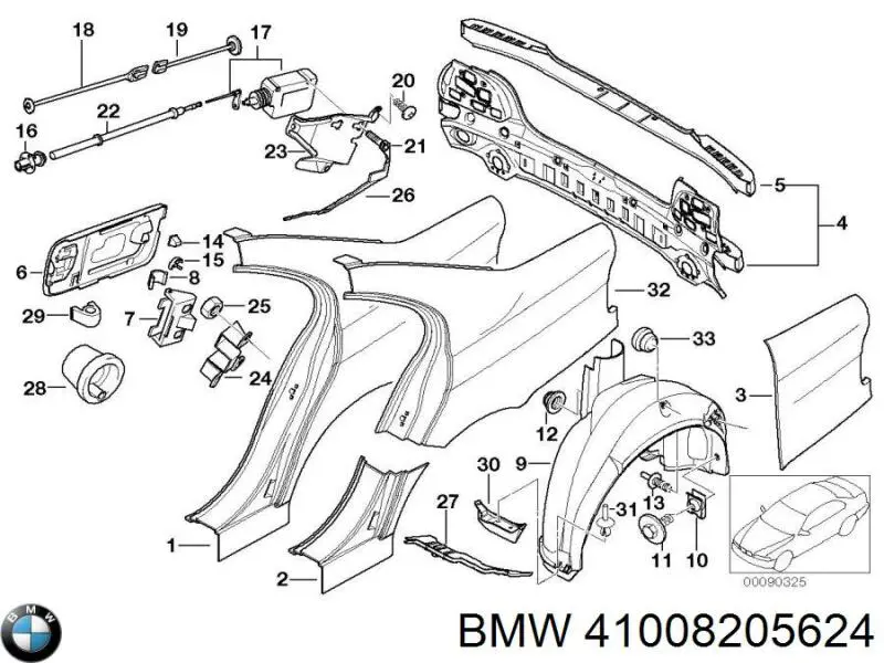 Крыло заднее правое на BMW 5 (E39) купить.