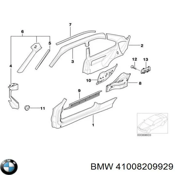 Порог внешний левый на BMW 3 (E36) купить.