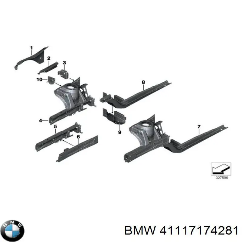Купить 41117382219 BMW Лонжерон левый