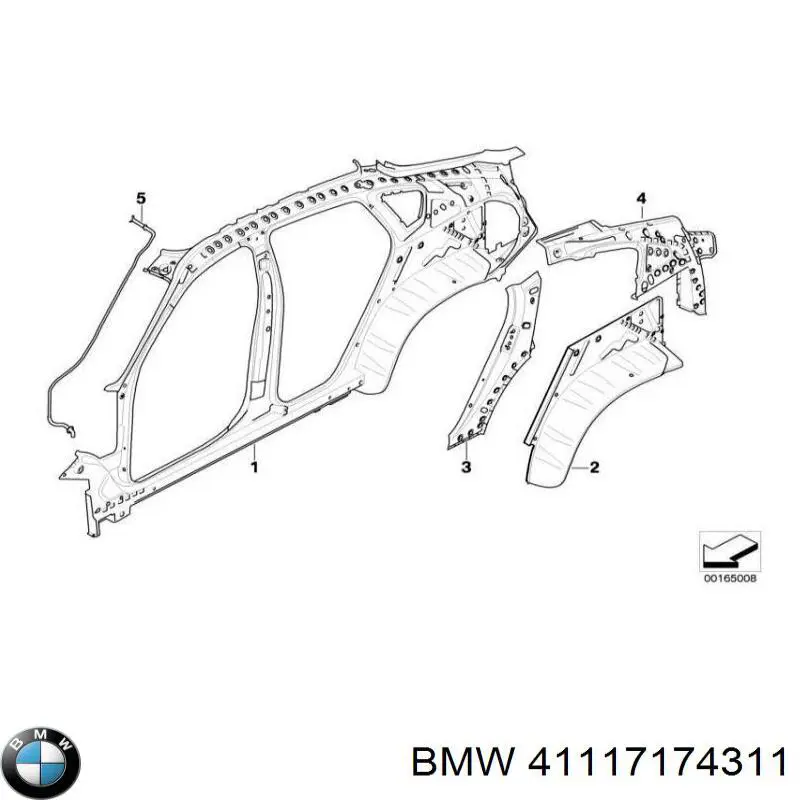 Лонжерон рамы задний левый BMW 41117174311 цена, от 48.02 USD