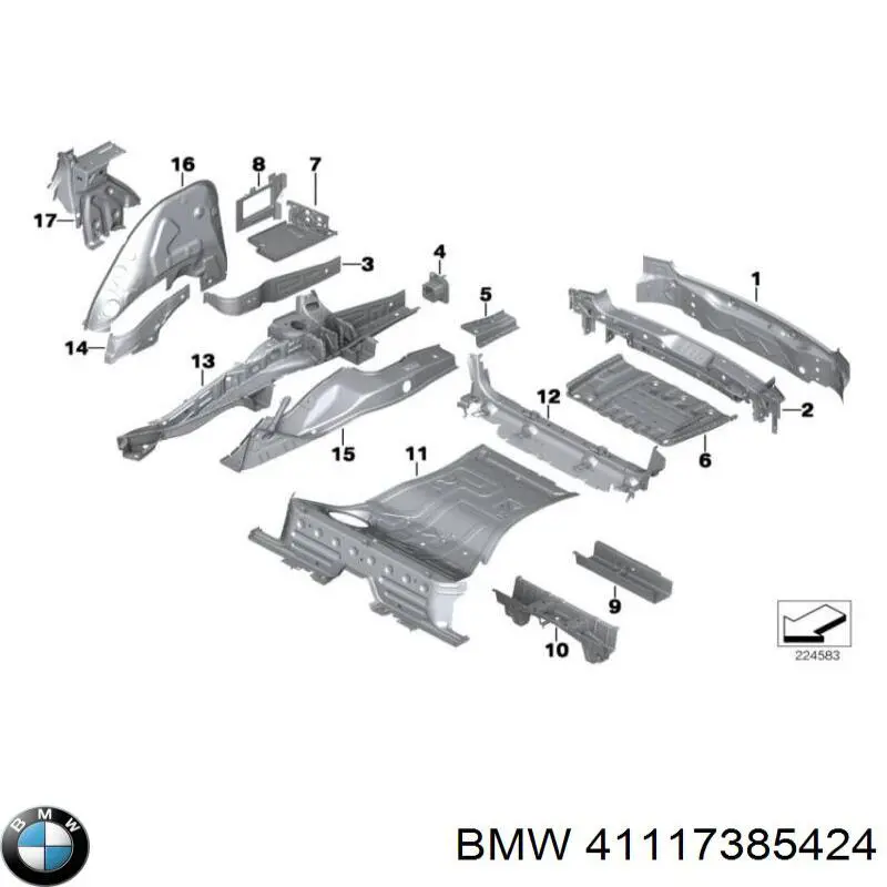 41117385424 BMW Крыло правое заднее