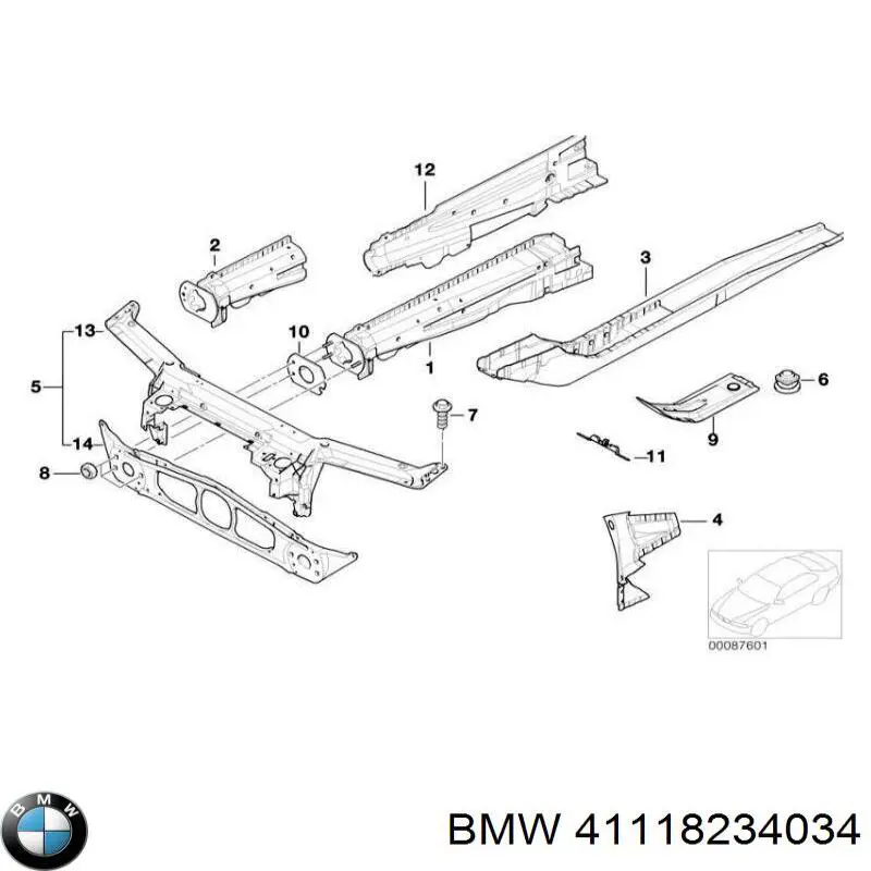Лонжерон рамы передний правый на BMW 3 (E46) купить.