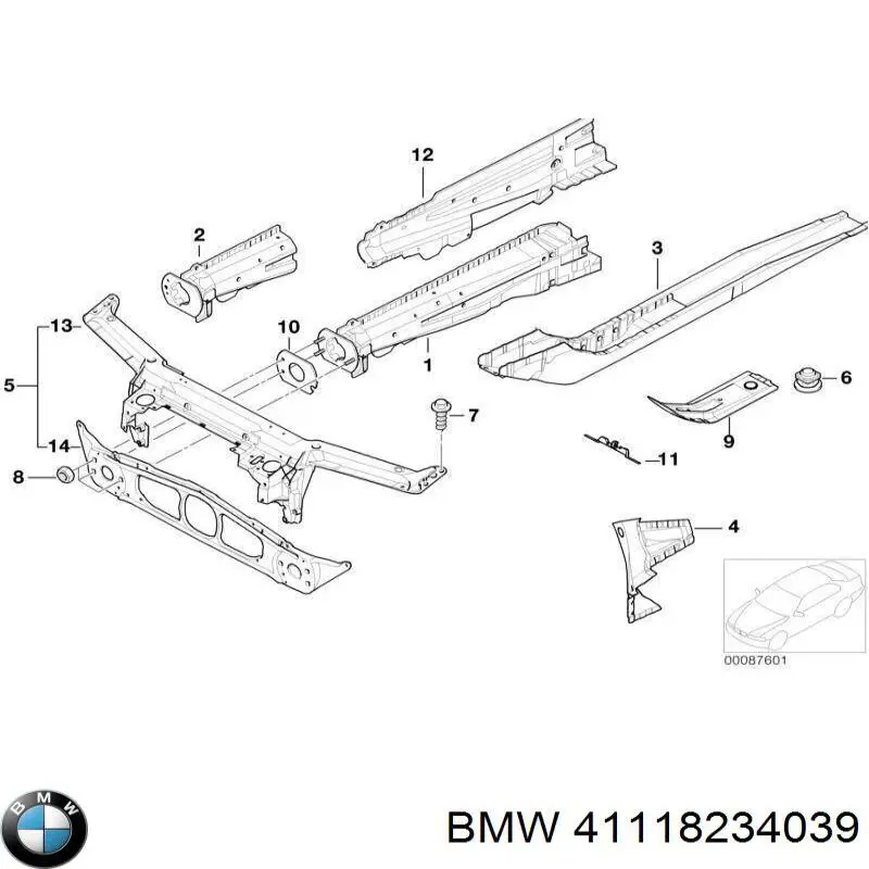 Лонжерон рамы передний левый на BMW 3 (E46) купить.