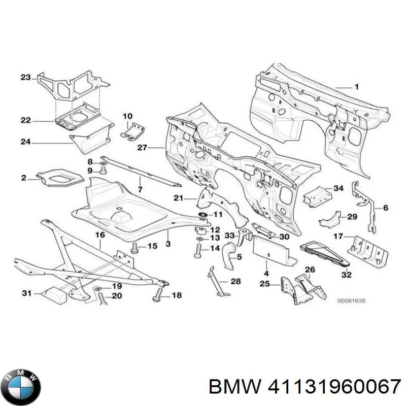 41131960067 BMW Суппорт радиатора верхний