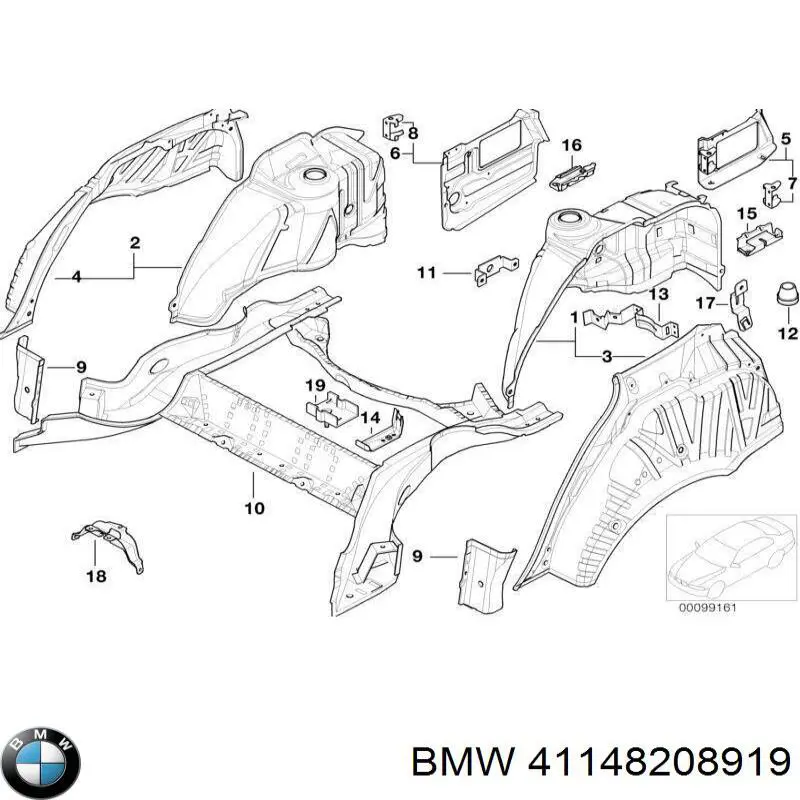 41148208919 BMW Арка крыла заднего левого