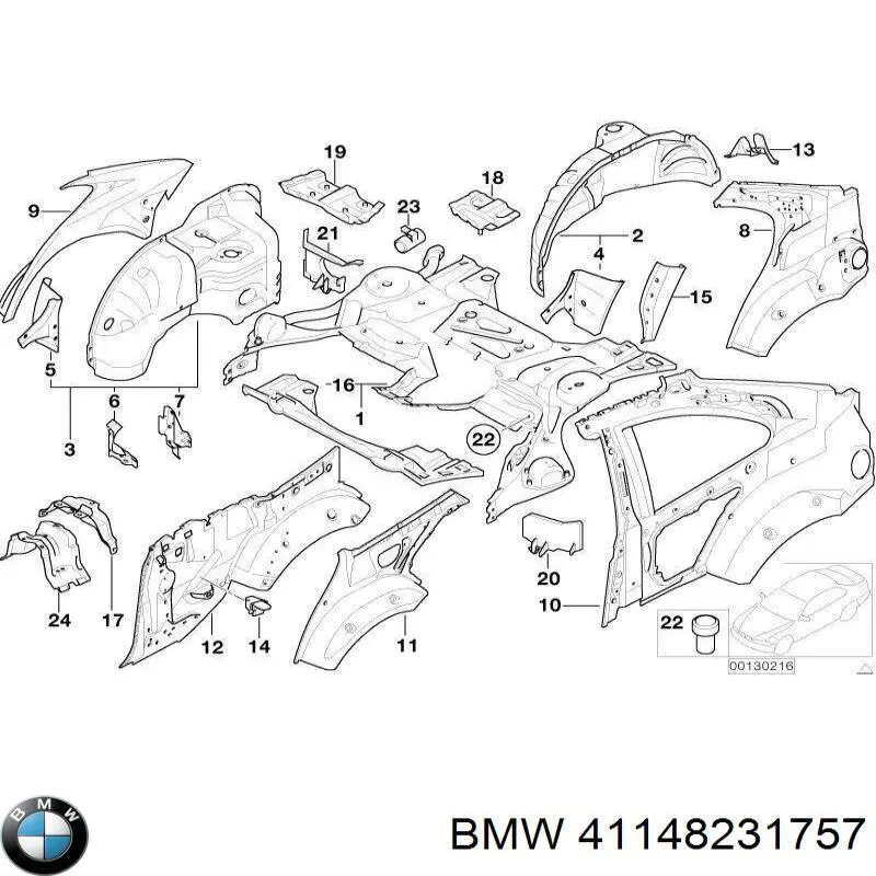 41148231757 BMW Арка крыла заднего левого