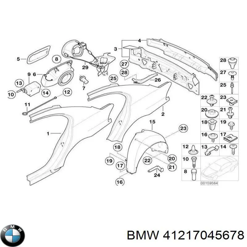Крыло заднее правое на BMW 7 (E65, E66, E67) купить.
