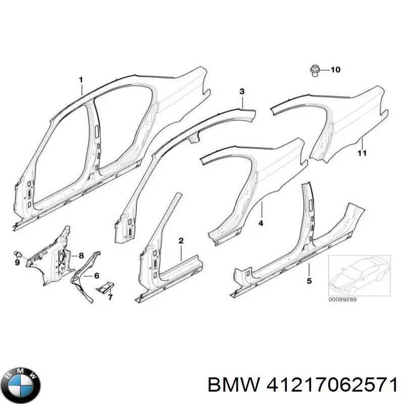 Боковина кузова левая на BMW 3 (E46) купить.