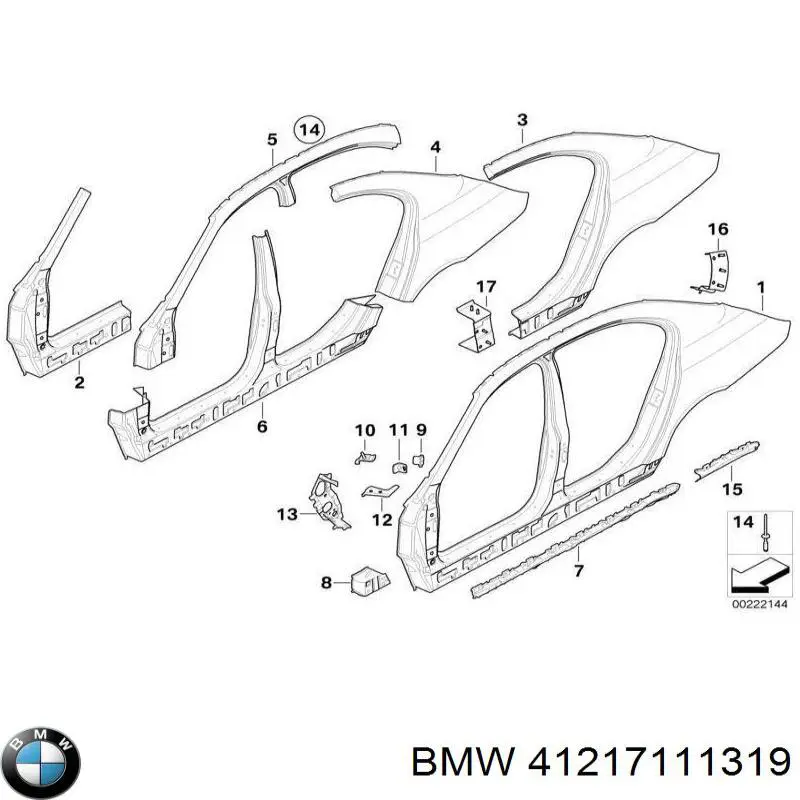 Крыло заднее левое на BMW 5 (E60) купить.