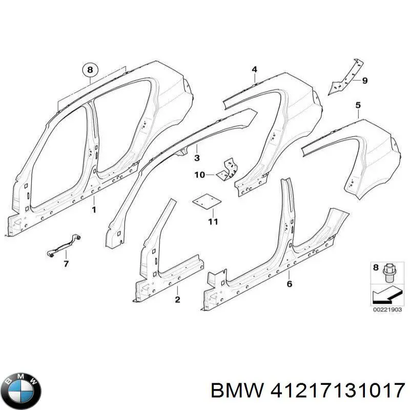 Pára-lama traseiro esquerdo para BMW 1 (E81, E87)