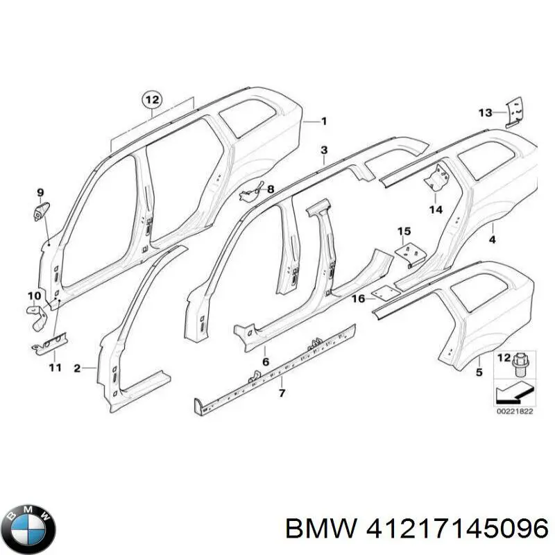 Купить 41217145096 BMW Крыло заднее правое