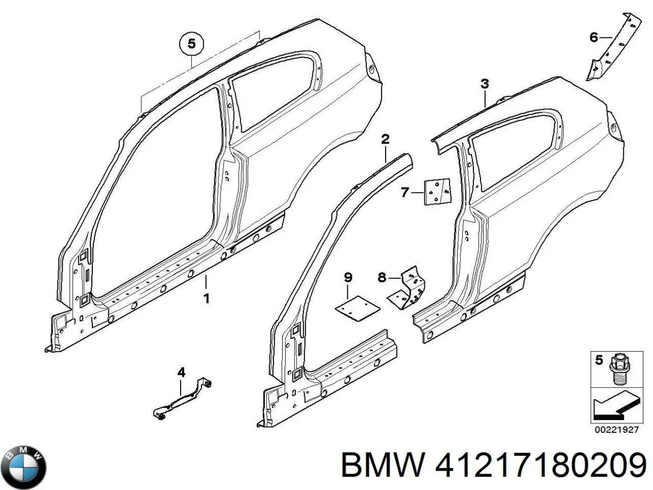 Крыло заднее левое 41217180209 BMW