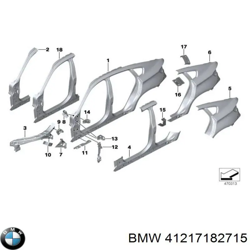 Pára-lama traseiro esquerdo para BMW X6 (E71)