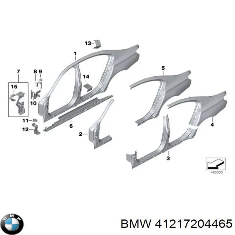 41217204465 BMW Панель кузова левая