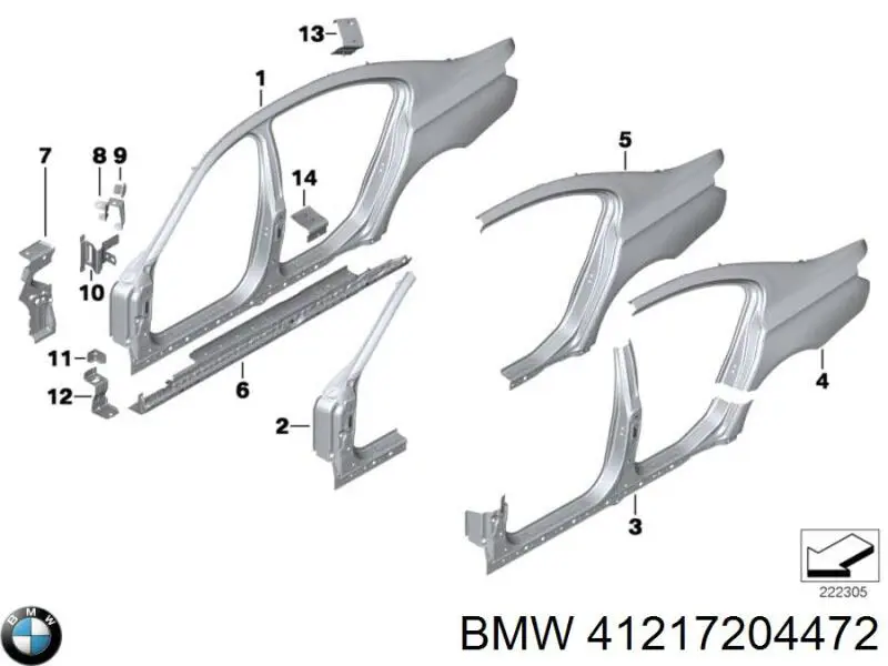 Pára-lama traseiro direito para BMW 7 (F01, F02, F03, F04)