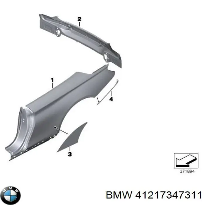 41217347311 BMW pára-lama traseiro esquerdo