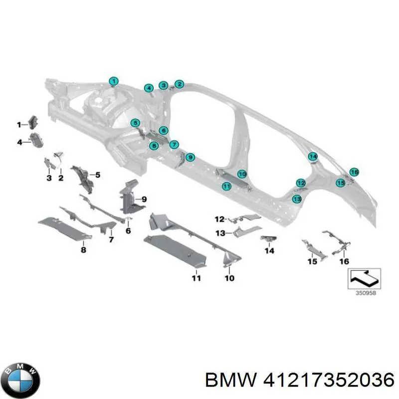 Боковина кузова правая BMW 41217352036 цена, от  USD