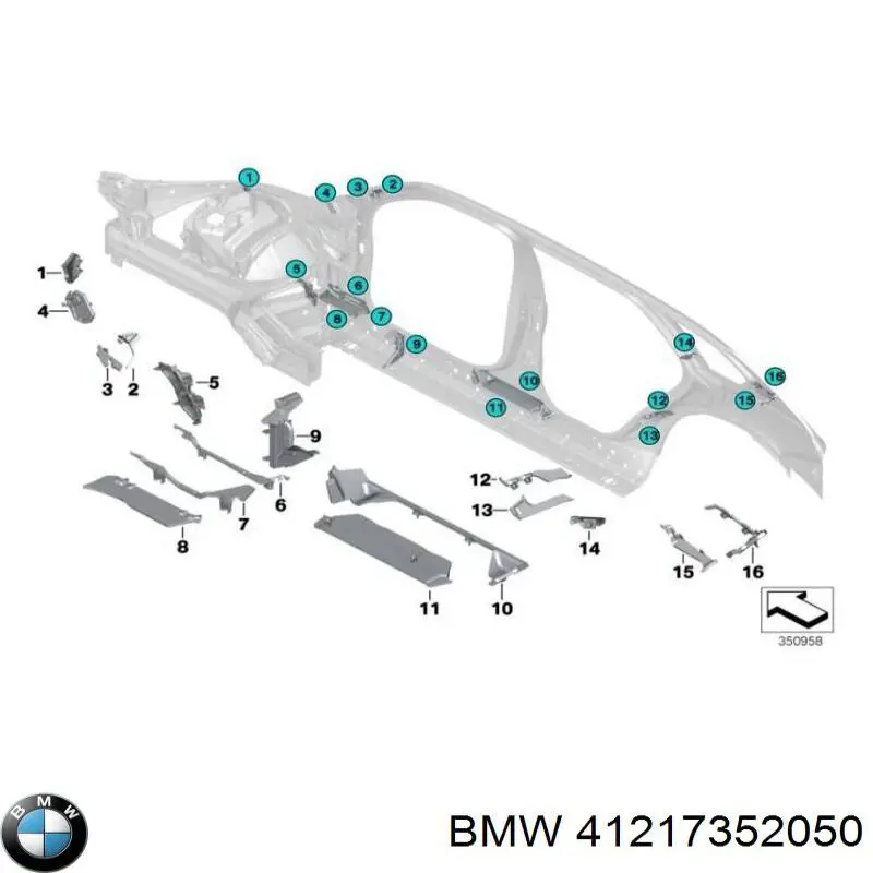 Крыло заднее правое 41217352050 BMW