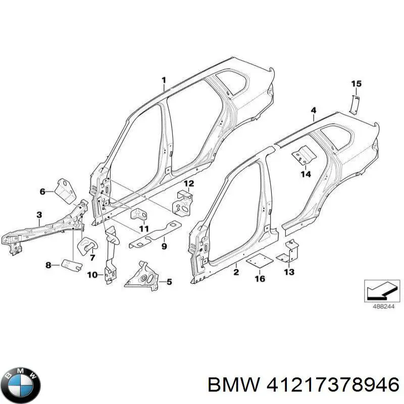 41217378946 BMW Проем передней правой двери