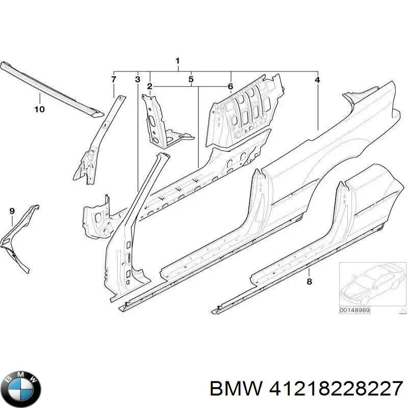 41218228227 BMW Стойка кузова передняя левая