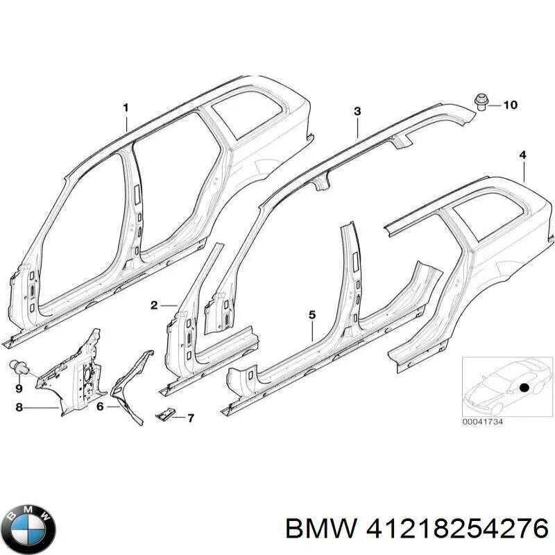 41218254276 BMW Боковина кузова правая