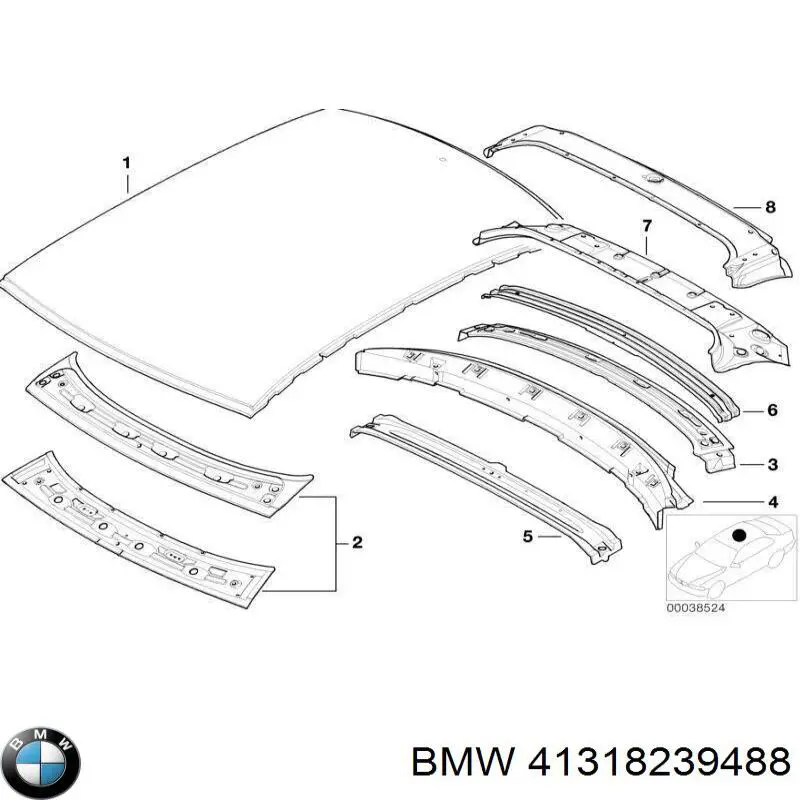 41318239488 BMW Крыша кабины в сборе