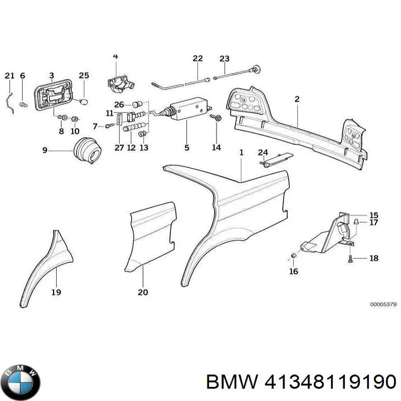 41348119190 BMW панель багажного отсека задняя