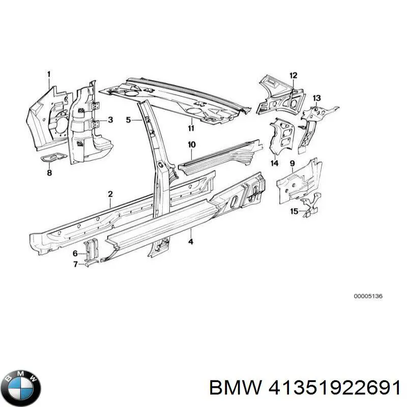 Порог внешний левый на BMW 3 (E30) купить.