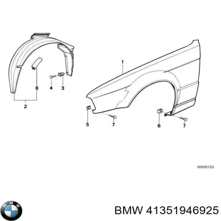 Крыло переднее левое 41351946925 BMW