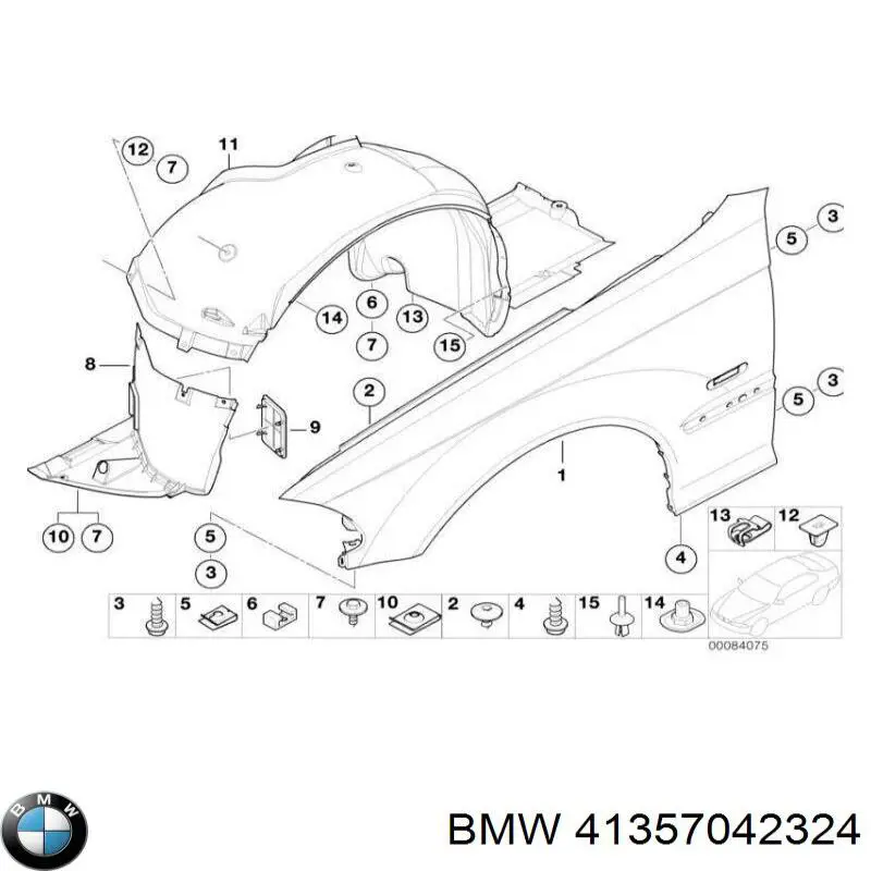 Крыло переднее правое 41357042324 BMW