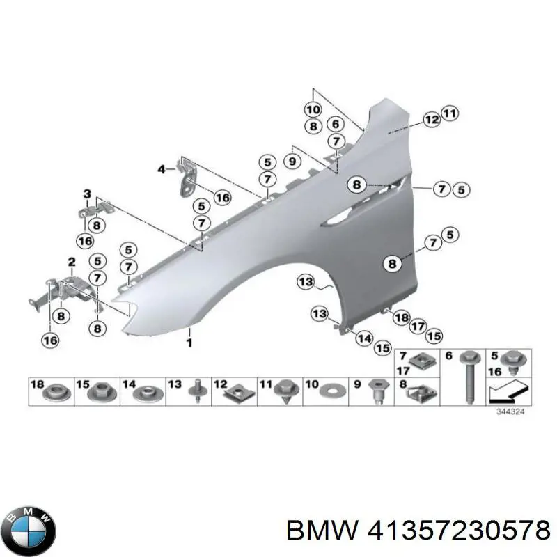 Крыло переднее на BMW 6 F12 (Бмв 6)
