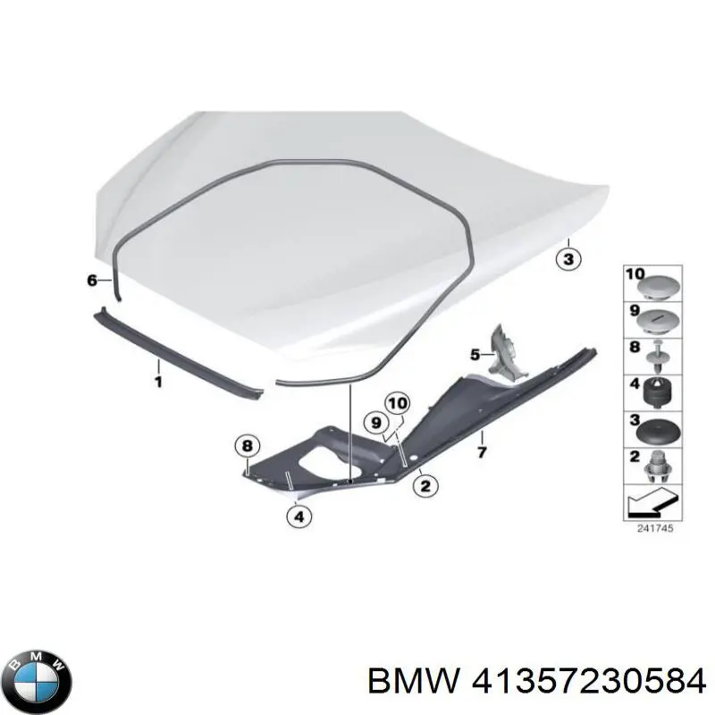 41357230584 BMW Кронштейн крепления крыла переднего правого передний