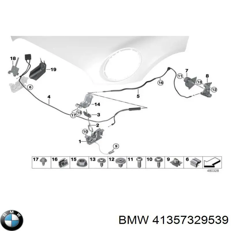 Купить 41357329539 BMW Кронштейн крепления крыла переднего левого передний
