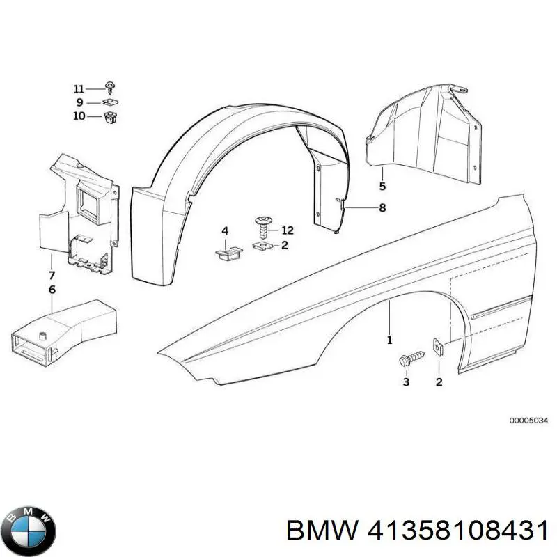 Крыло переднее левое на BMW 8 (E31) купить.
