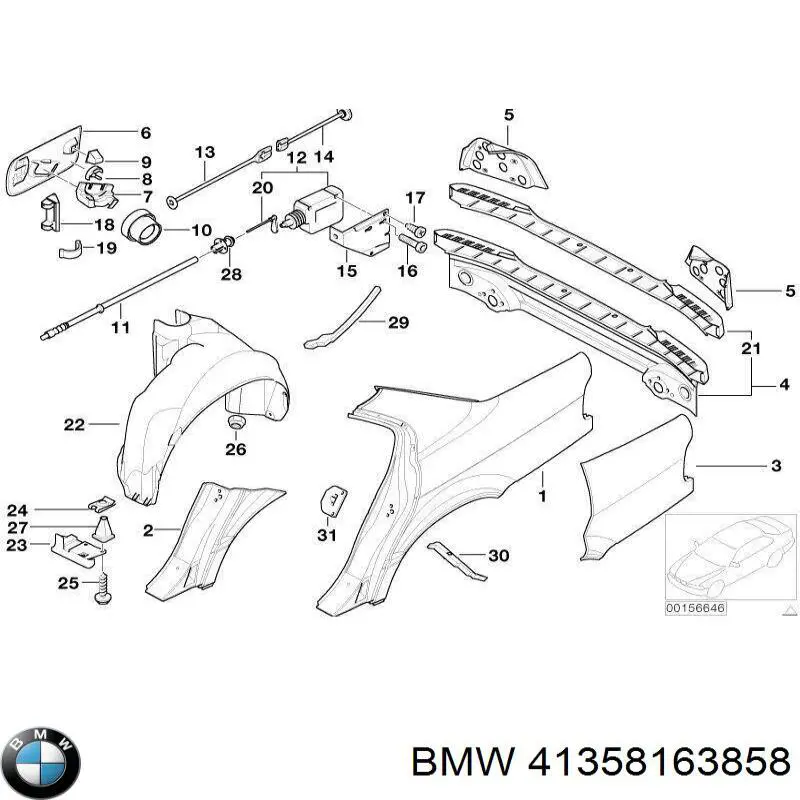 Крыло заднее правое на BMW 7 (E32) купить.