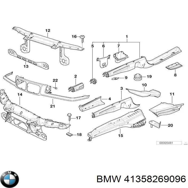 Guardabarros delantero derecho 41358269096 BMW