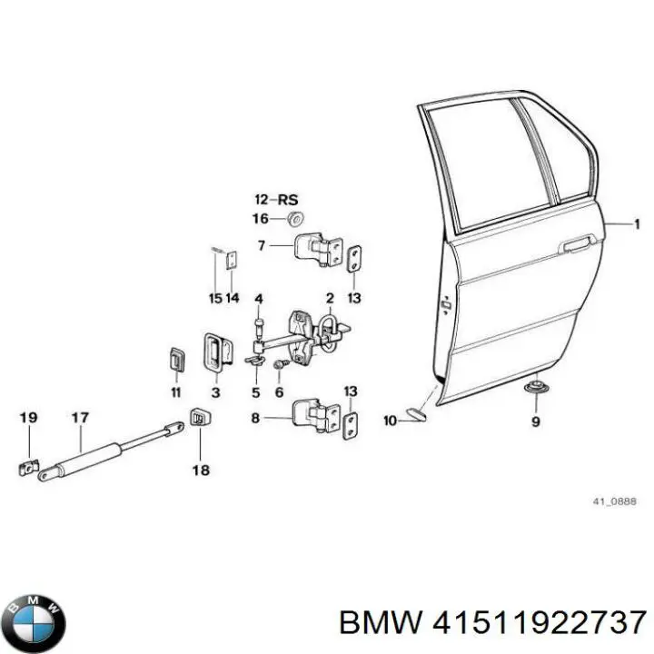 Купить 41511922737 BMW Палец (шплинт) дверной петли
