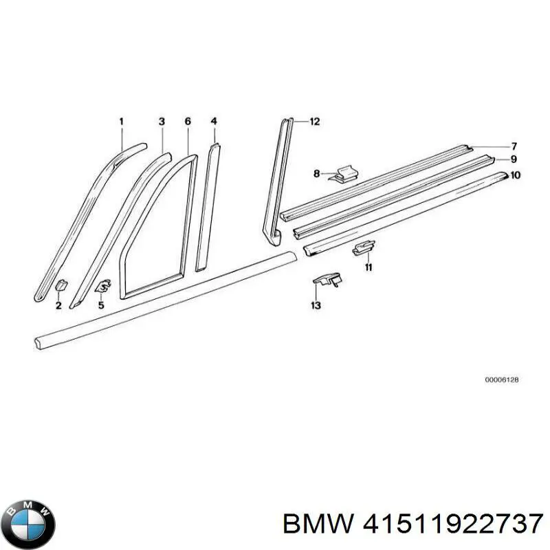 41511922737 BMW Палец (шплинт) дверной петли