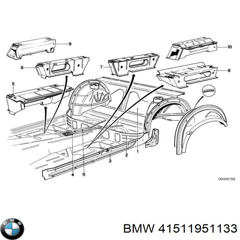 Петля двери передней левой 41511951133 BMW